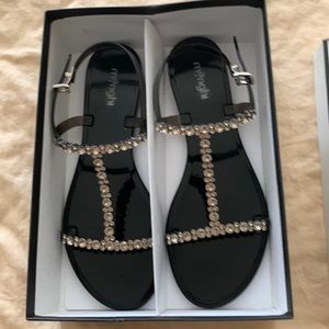 Brand new sandals with rhinestones,